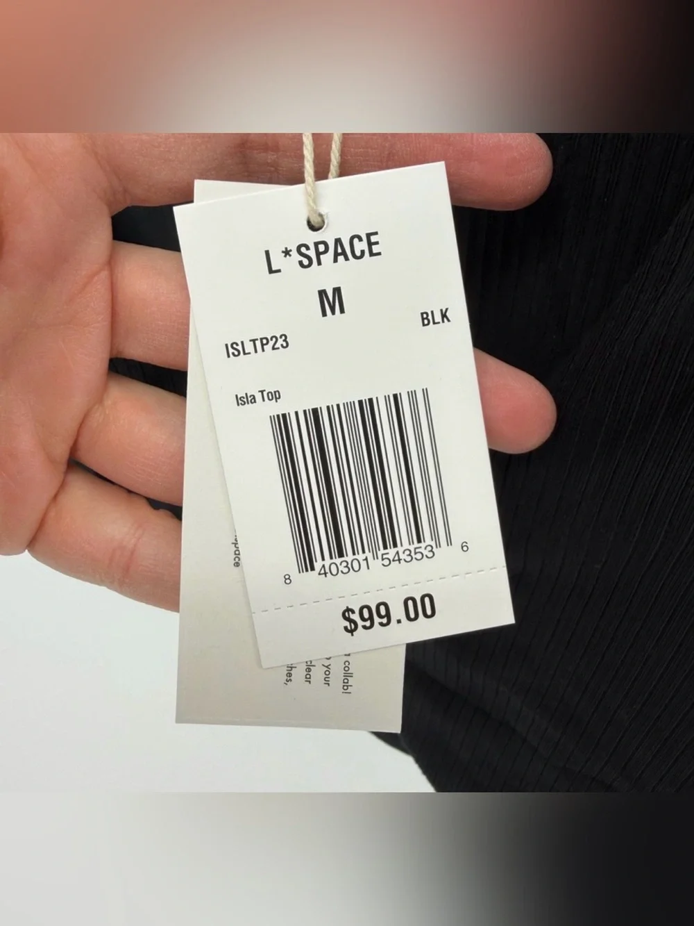 L*SPACE Isla Top - Black Ribbed - Picture 5 of 7
